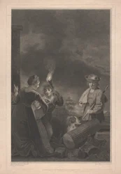 Zachodnie okno kaplicy, New College Oxford: Pasterz i pies, część szopki