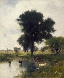 Bydło w basenie (Letni krajobraz), 1880