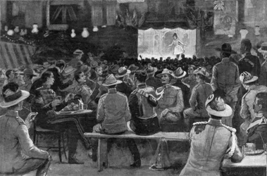 The Entertainment of Colonials wydane przez Royal Horse Guards w Albany Street Barracks, ilustracja z „Grafiki”, 19 lipca 1902