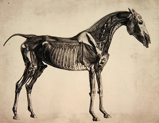 Tabliczka z "Anatomii konia", ok.1766 (rycina)
