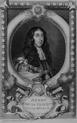Henryk, książę Gloucester (1639-60) młodszy brat Karola II, ryty przez artystę