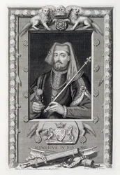 Henryk IV (1367-1413) król Anglii od 1399, po obrazie w Hampton Court, rytowanym przez artystę