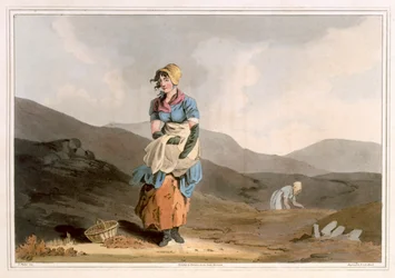 The Cranberry Girl, rytowane przez Roberta Havella Starszego, opublikowane 1814 przez Robinson and Son, Leeds