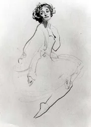 Studium tancerki baletowej, ok. godz. 1911 (kreda na papierze) (zdjęcie czarno-białe)