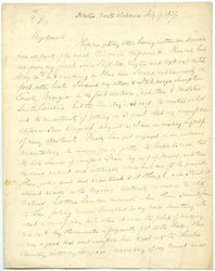 Niekompletny list [G.W. Featherstonhaugh], Decatur, NC, do pułkownika Aberta [John James Abert], 19 lipca 1837