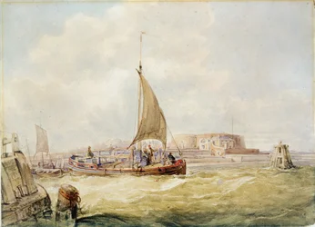 Stary port, Hull (pióro, ołówek, sepia i akwarela na papierze)