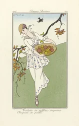Day Dress from Costumes Parisiens, wyd. 1914 (odbitka szablonowa)