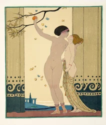 Rada, ilustracja z Les Chansons de Bilitis, Pierre Louys, wyd. 1922 (druk szablonowy)