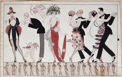 Tango (pióro i tusz oraz akwarela na papierze)