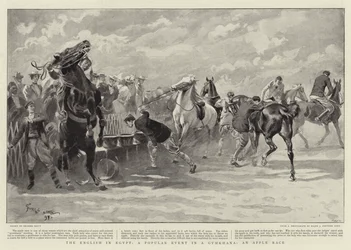 Anglicy w Egipcie, popularne wydarzenie w Gymkhanie, wyścig jabłek