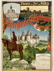 Pierrefonds, Compiègne i Coury — plakat reklamowy Railways du Nord, autor: G. Fraipont