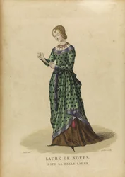 Laure de Sade - Laura de Noves (1310-1348) - Gatine, Georges Jacques (1773-1831) - Koniec XVIII w. - Akwaforta, akwarela - Kolekcja prywatna