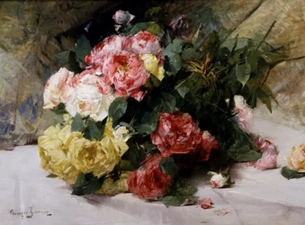 Bukiet róż. Obraz autorstwa Georges Jeannin (1841-1925) Kolekcja prywatna.