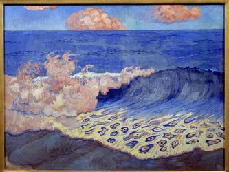Granatowy, efekt fali. Obraz Georgesa Lacombe (1868-1916)