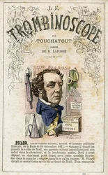 Ernest PICARD (1821-1877) - ilustracja z "Le Trombinoscope", satyrycznego czasopisma politycznego autorstwa Leona-Charlesa Bienvenu, znanego jako Touchatout (1835-1910), monografia nr 23, Imprimerie Vallee, Paryż, luty 1872 r.