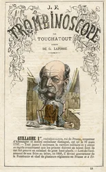 Guillaume Ier - GUGLIELMO I - ilustracja z "Le Trombinoscope", satyrycznego czasopisma politycznego autorstwa Leona-Charlesa Bienvenu, znanego jako Touchatout (1835-1910) monografia nr 13, Paryż