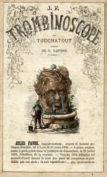 Jules FAVRE (1809-1880) ilustracja z "Le Trombinoscope", satyrycznego czasopisma politycznego autorstwa Leona-Charlesa Bienvenu, znanego jako Touchatout (1835-1910) monografia nr 1, Paryż