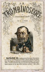 NAPOLEON III (1808-1873) - ilustracja z "Le Trombinoscope", satyrycznego czasopisma politycznego autorstwa Leona-Charlesa Bienvenu, znanego jako Touchatout (1835-1910) monografia nr 11 i 12, Paryż
