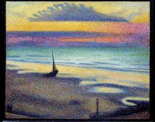 Plaża w Heist (Knokke-Heist lub Knokke-Heist, Belgia). Malarstwo Georgesa Lemmena (1865-1916) Ec. Bel.