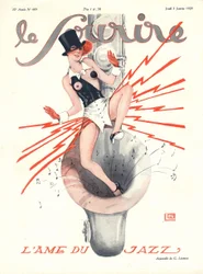 Okładka „Le Sourire”, styczeń 1929 (litografia kolorowa)
