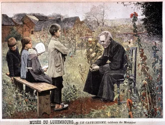 Katechizm (ksiądz i dzieci w ogrodzie) Georgesa Meuniera, Musee du Luxembourg - w „Le petit Journal” z 5 czerwca