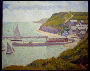 Port en Bessin, przed portem, maree haute Obraz Georgesa Seurata (1859-1891) 1888 Nd. 0,67x0,82m. Paryż, Muzeum Orsay