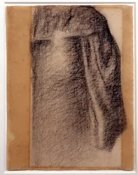 Studium spódnicy na niedzielę w Grande Jatte Rysowanie czarną kredą – Georges Seurat