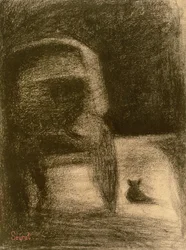 Powóz i pies, c.1882-84 (kredka Conté na papierze)