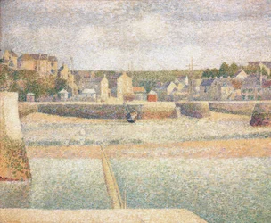 Zewnętrzny port Porten-Bessin podczas odpływu