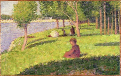 Siedzące postacie, studium do Niedzielnego popołudnia na wyspie La Grande Jatte, 1884-85