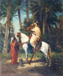 Zatrzymany jeździec (olej na płótnie)