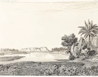 Irak, widok Babilonu, rysunek F, Thomas z ryciny Georgesa Perrota (1832-1914) i Charlesa Chipieza (1835-1901), Histoire de l