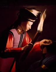Odkrycie ciała św. Aleksego przez Georgesa de La Tour (1593-1652), fragment