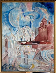 Fantaisie (Fantasy) - Obraz Georgi Bogdanovich Yakulov (1884-1928) olej na płótnie, ok. 1910, sztuka rosyjska, XX wiek, futuryzm - Państwowe Muzeum Sztuki, Samara (Rosja)
