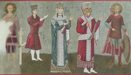 Kopia fresku przedstawiającego królową Tamar (1184-1213) i jej ojca króla Grigori III (1156-1184)