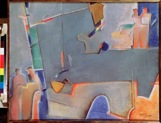 Dźwig - obraz Georgi Avgustovich Stenberg (1900-1933), olej na płótnie