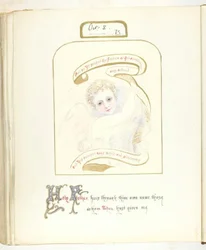 Bez tytułu [cherub i tekst religijny], 185568.
