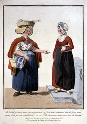 Sprzedawcy ryb, grawerowane przez L. Portman