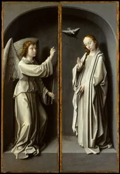 Archanioł Gabriel; Zwiastowanie Dziewicy, ok. 1510 (olej na desce dębowej)