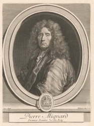 Pierre Mignard, z książki Les hommes illustres qui ont paru en France pendant ce siècle, t. II, Charlesa Perraulta (Wybitni mężowie, którzy pojawili się we Francji w tym stuleciu, t. II)
