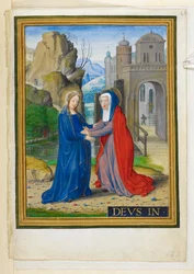 Dodać. 34294, f.61 Nawiedzenie, ilustracja z „Godzin Sforzów”