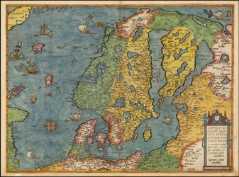 Mapa Europy Północnej z 1593 roku autorstwa Gerarda de Jode
