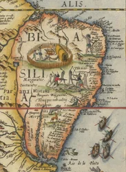 Mapa Ameryki Południowej, 1593 (przycięta)