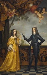 Podwójny portret Wilhelma II (1626-1650), księcia Orańskiego i jego żony Marii Stuart (1631-1660).