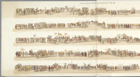 Parada historyczna w Rotterdamie Procesja historyczna, która odbyła się w Rotterdamie 21 maja 1874 r. (tytuł na obiekcie)