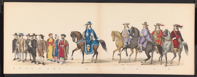 Maskarada studentów z Leiden, 1875 (tablica 15) Maskarada zorganizowana przez członków korpusu studenckiego Leiden 15 czerwca 1875 roku z okazji 300-lecia Leidsche Hoogeschool, przedstawiająca Leidsche Hoogeschool, przedstawioną na
