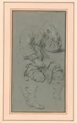 Studium siedzącego mężczyzny do postaci na obrazie Prorok Elizeusz i Szunemitka na górze Karmel (Muzeum Narodowe, Warszawa, nr inw. M.Ob.551 MNW)
