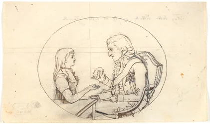 Książę koronny Frederik z księciem koronnym (Chr. VIII) pokazuje portret zmarłej księżnej tronu Sofie Frederikke