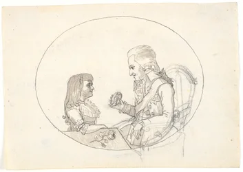 Książę koronny Frederik z księciem koronnym (Chr. VIII) pokazuje portret zmarłej księżnej tronu Sofie Frederikke