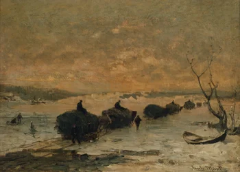 Jazda sianem po lodzie, późna zima